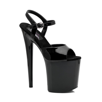 Pleaser - FLAMINGO-809 Sandaal met enkelband, Paaldans schoenen - Paaldans schoenen - Zwart
